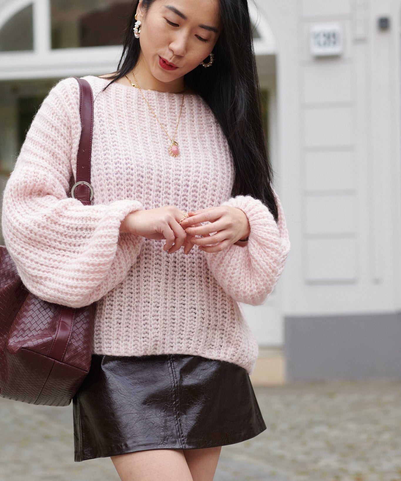 Alpaka Oversized Pullover puderrosa