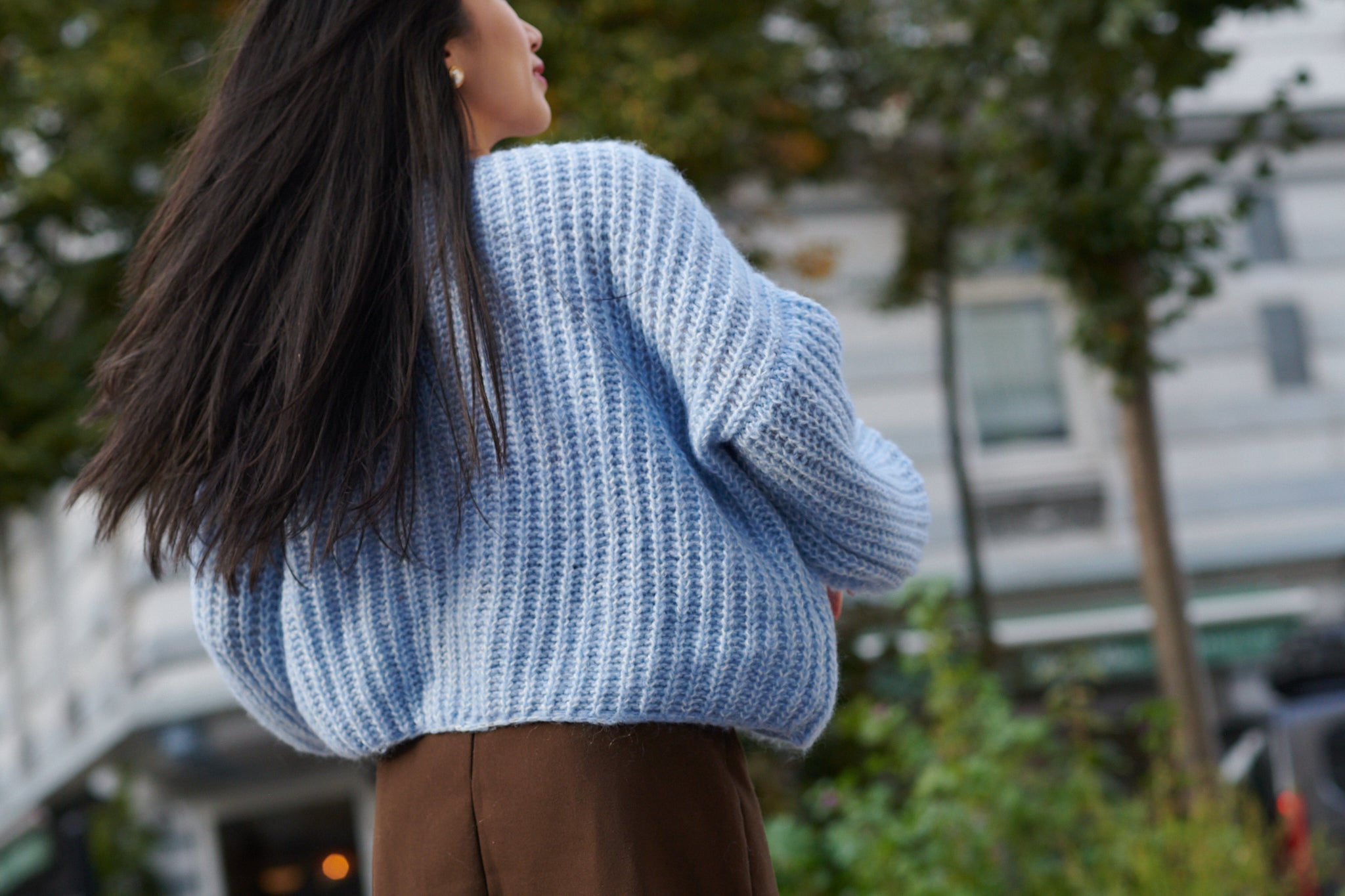 Alpaka Oversized Pullover hellblau