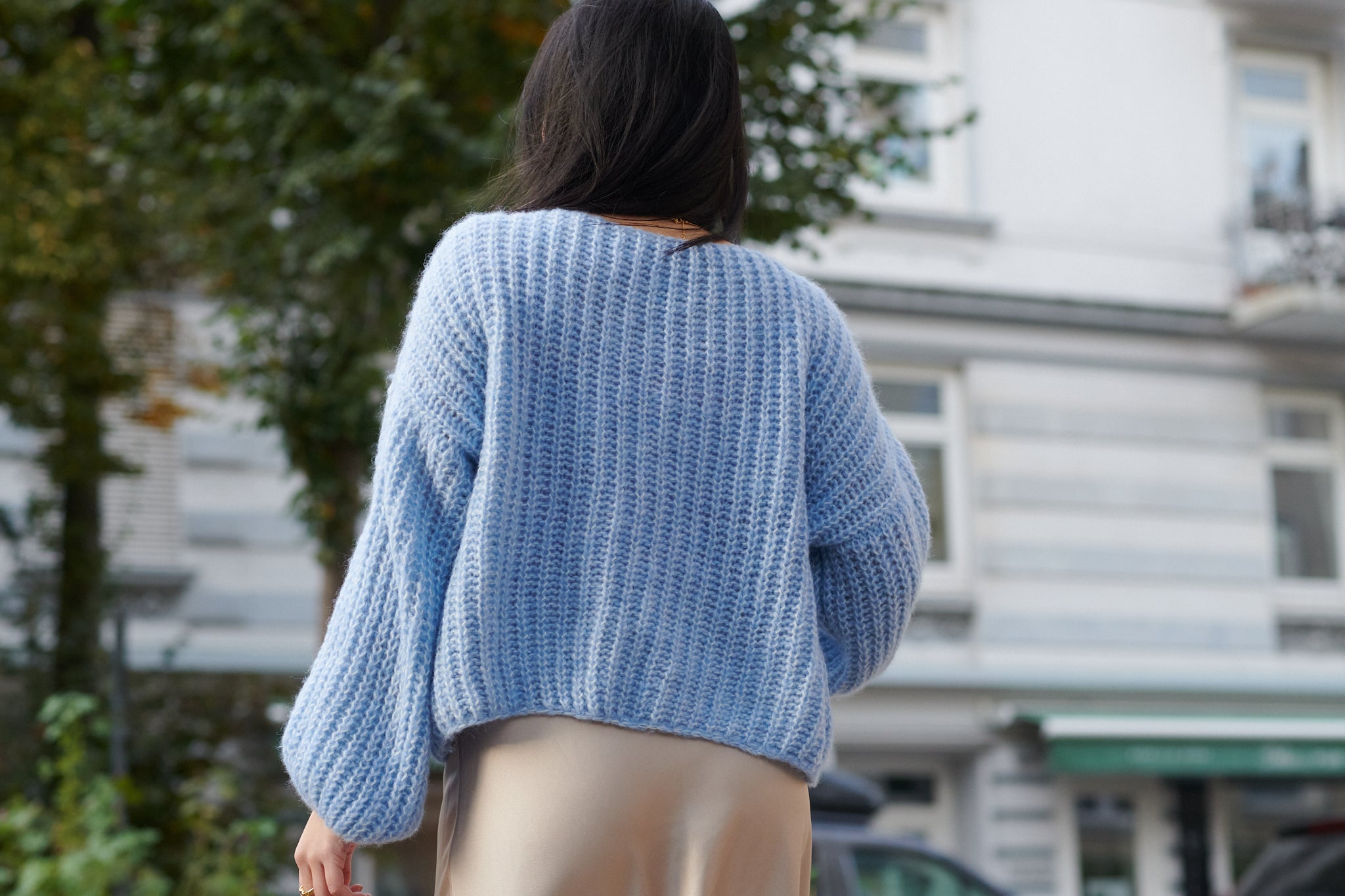 Alpaka Oversized Pullover hellblau