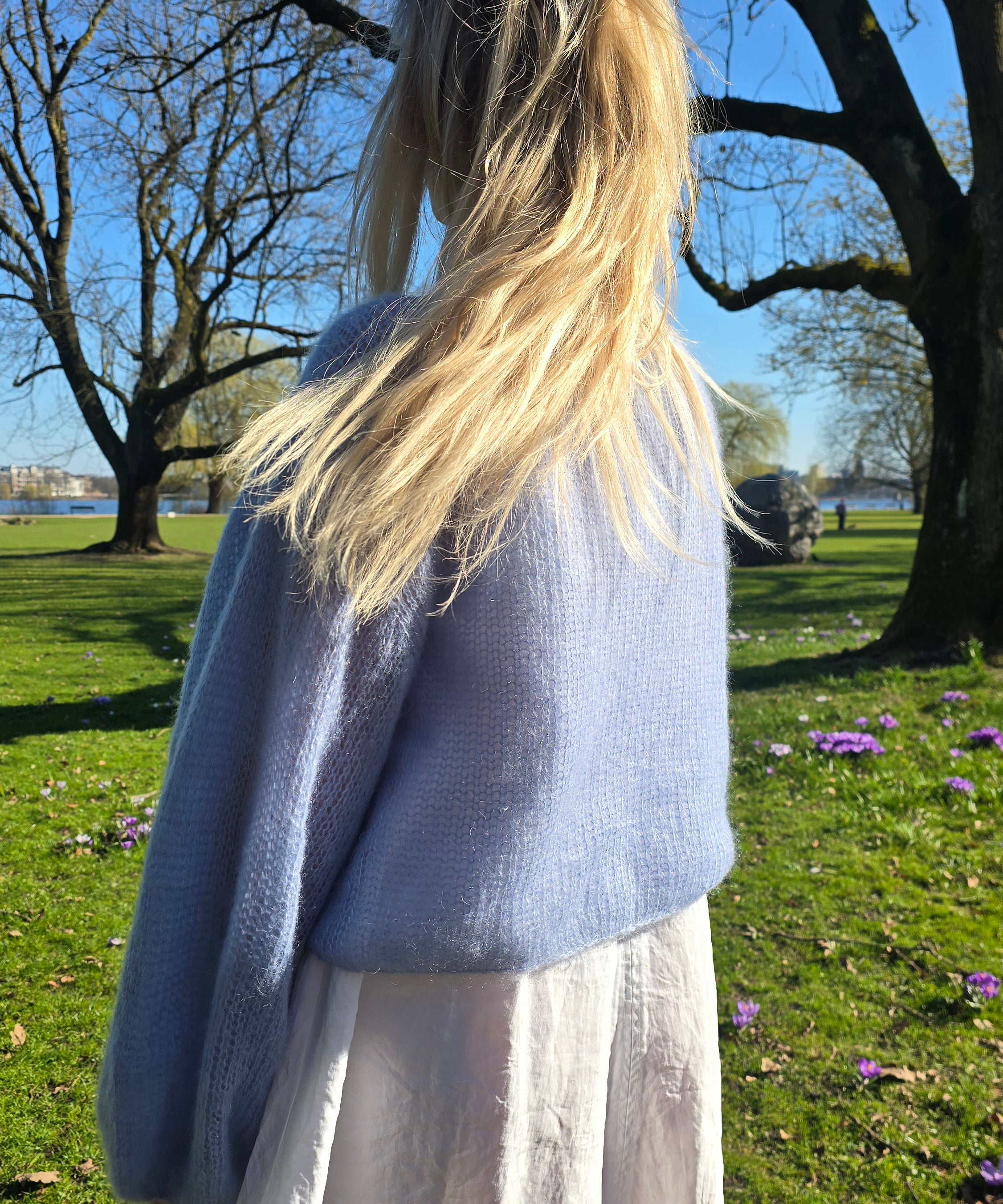 Mohair-Seide Pullover powder blue