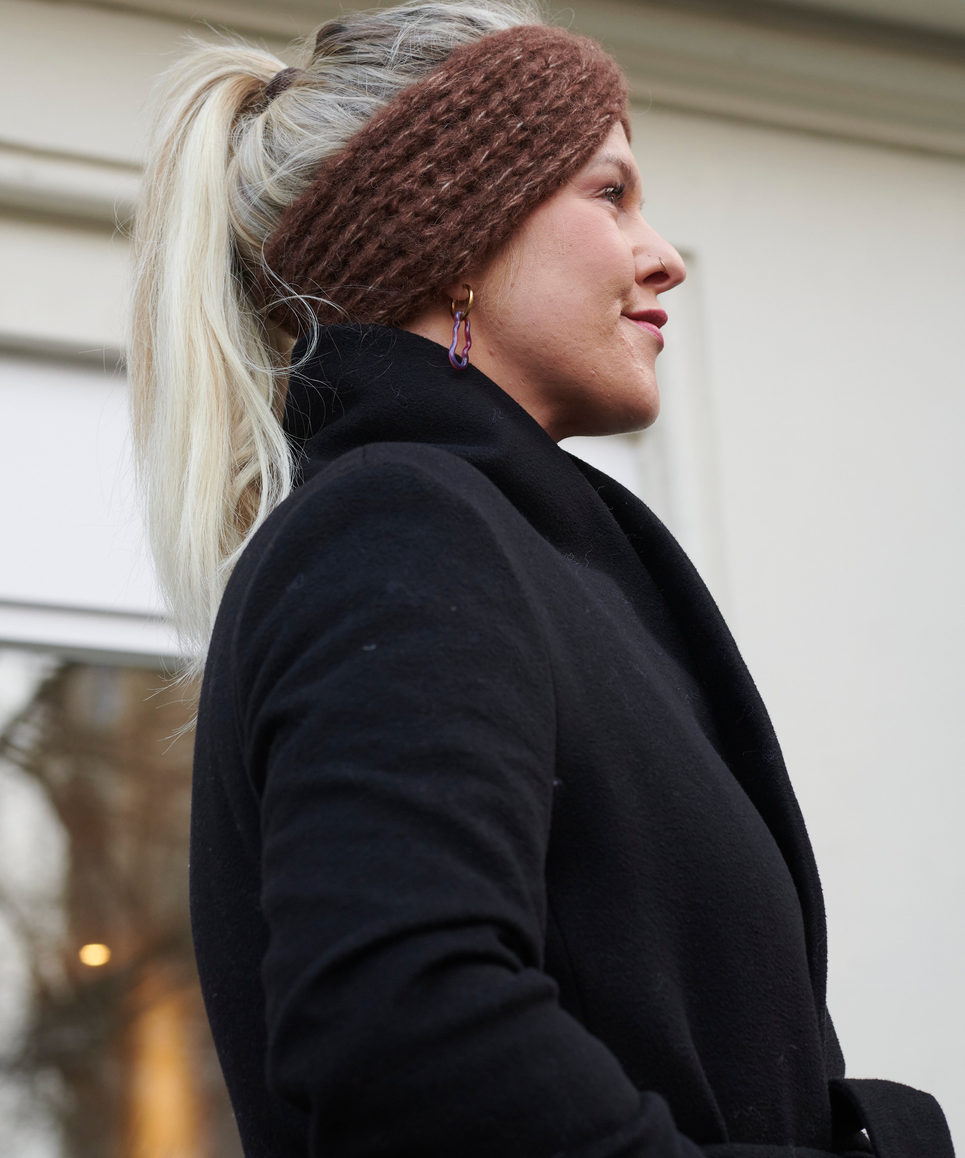 Babyalpaka Stirnband braun meliert