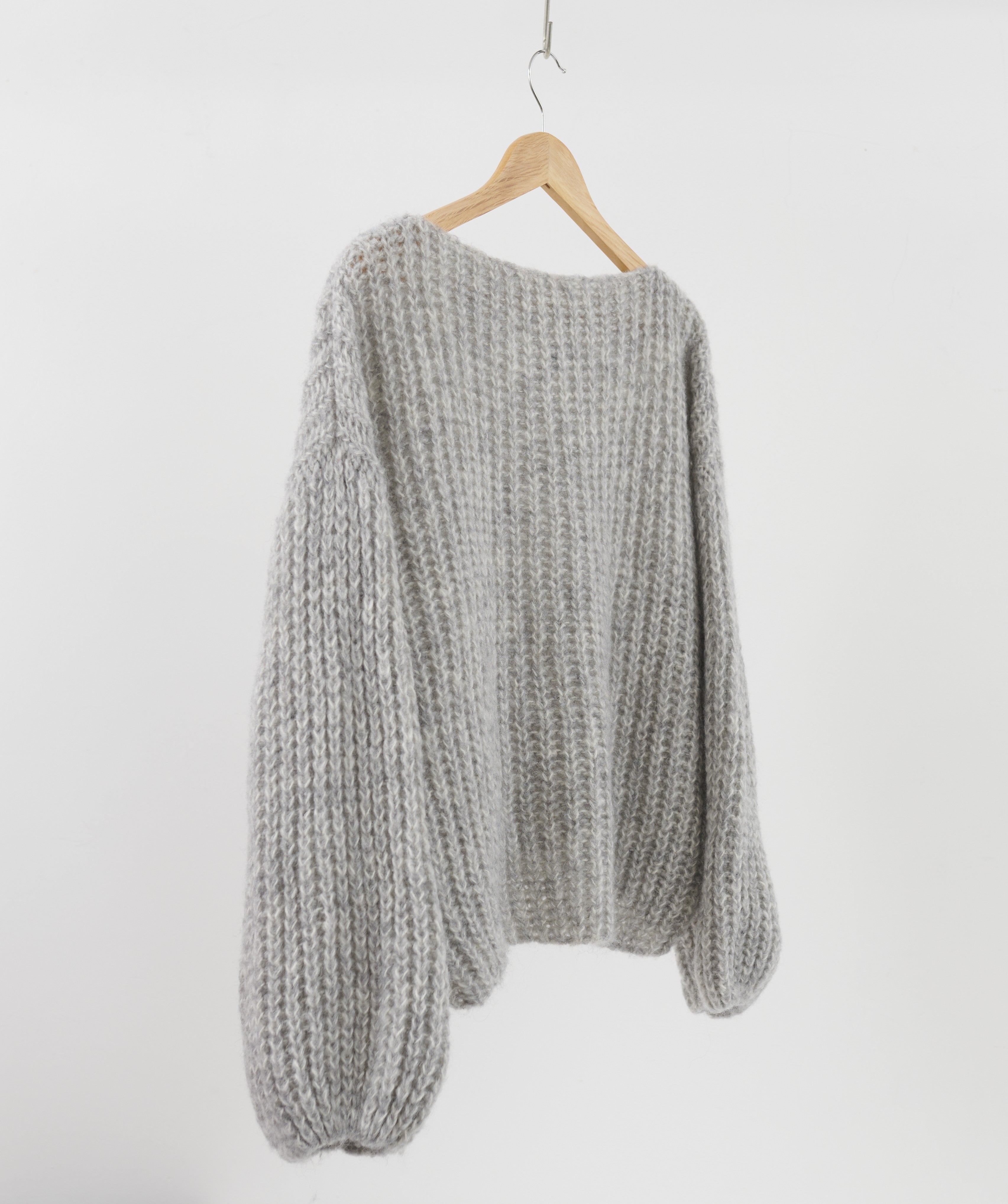 Alpaka Oversized Pullover hellgrau