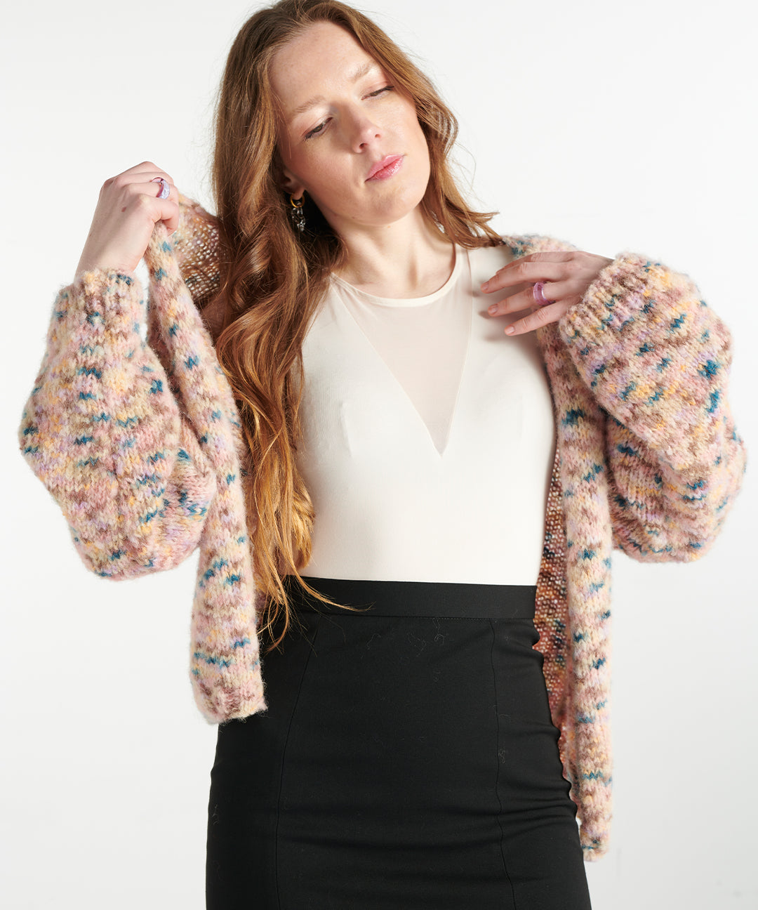 Alpaka Cardigan – pastell melliert