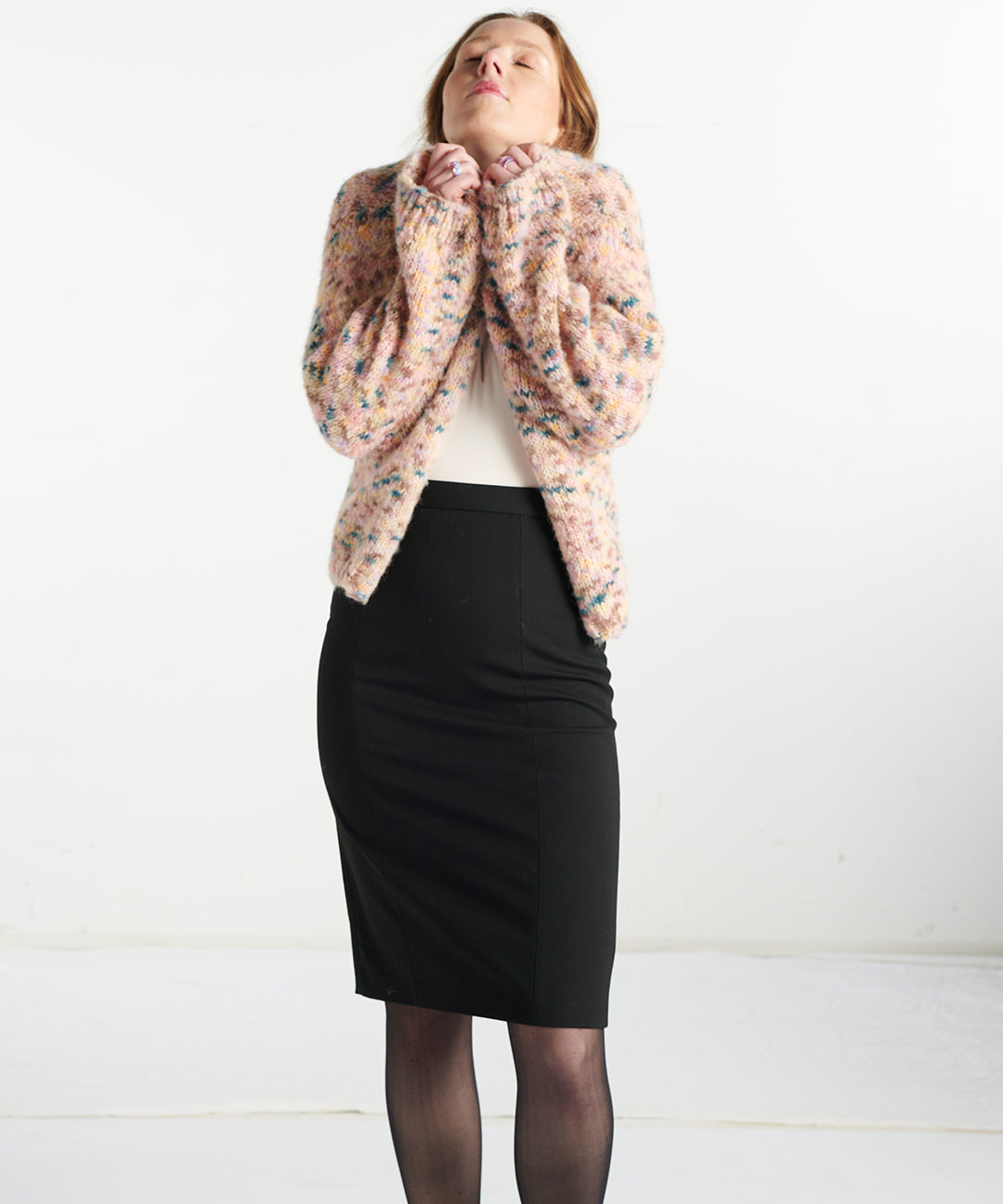 Alpaka Cardigan – pastell melliert