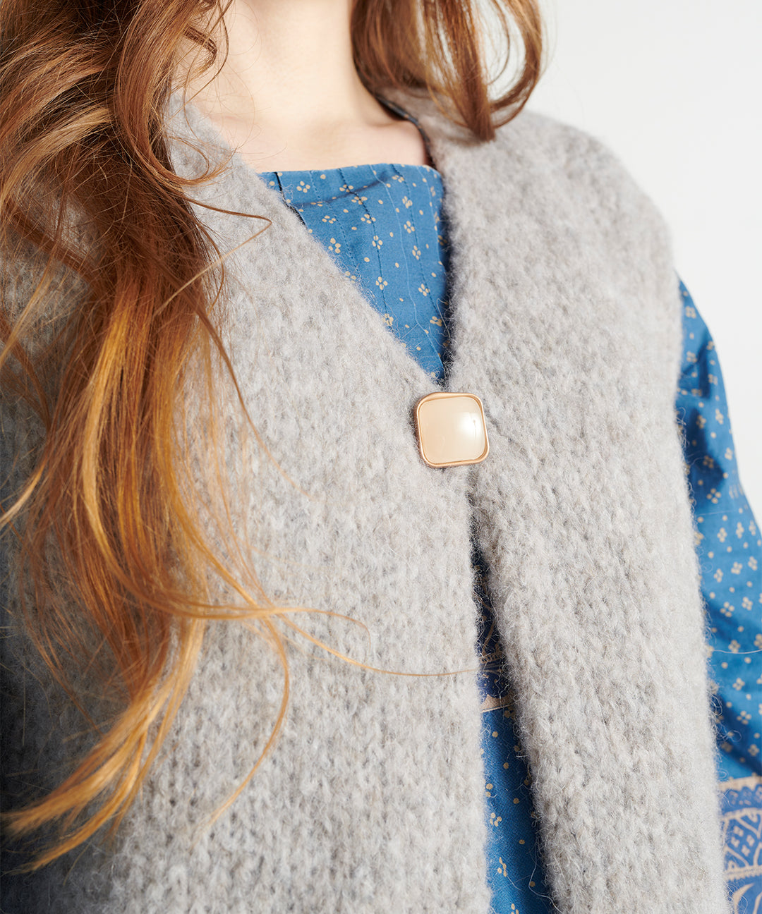 Alpaka Cropped Strickweste – grau