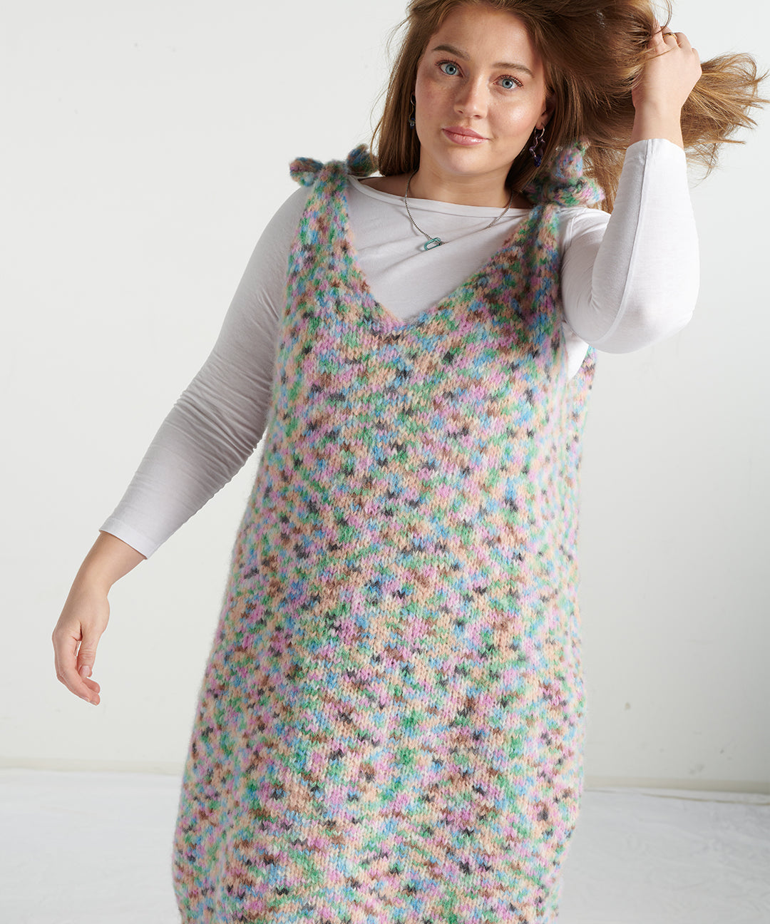 Alpaka Trägerkleid – pastell meliert