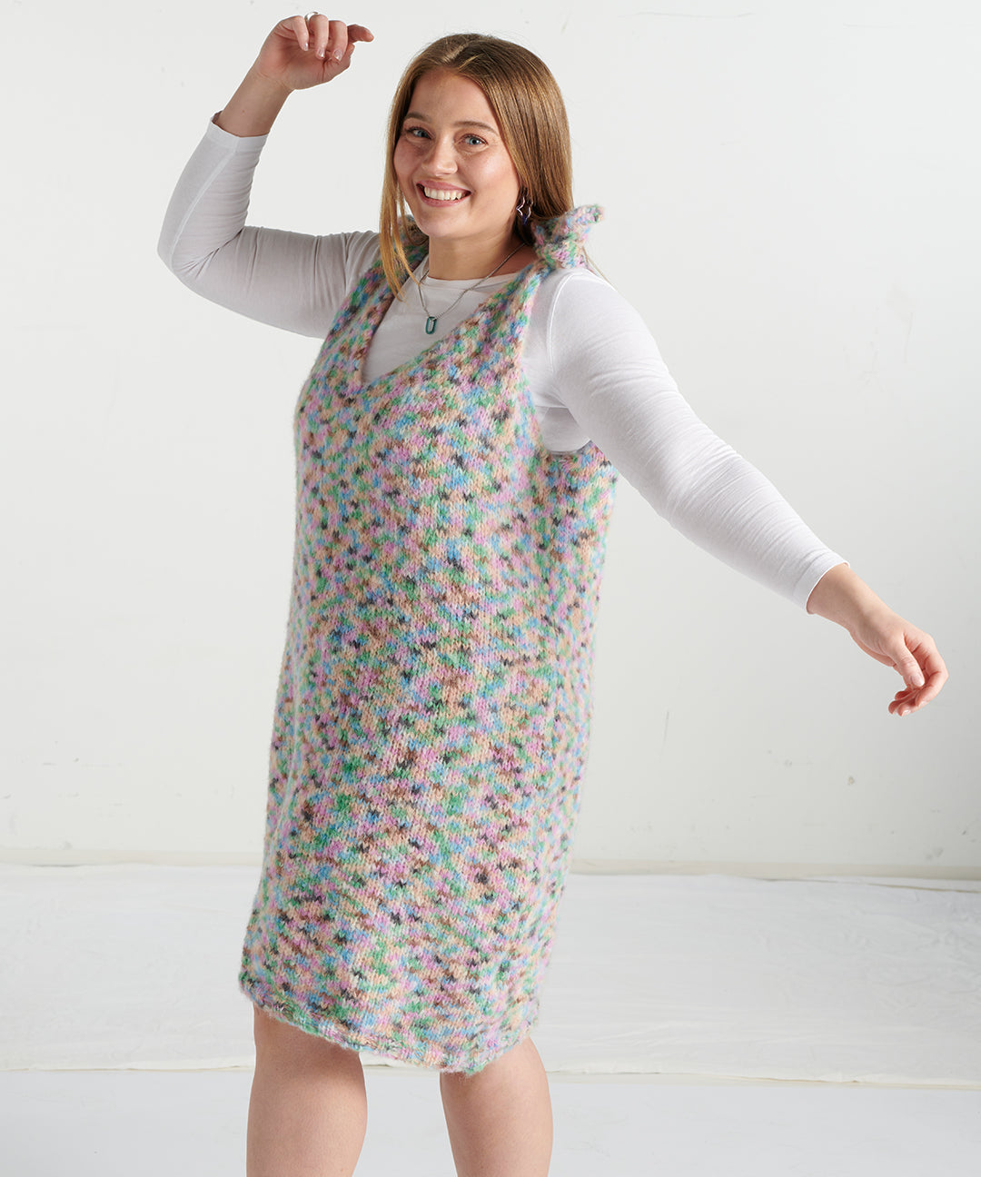 Alpaka Trägerkleid – pastell meliert