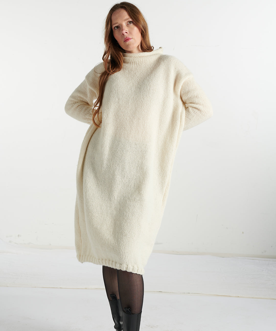 Baby Alpaka Kleid – creme