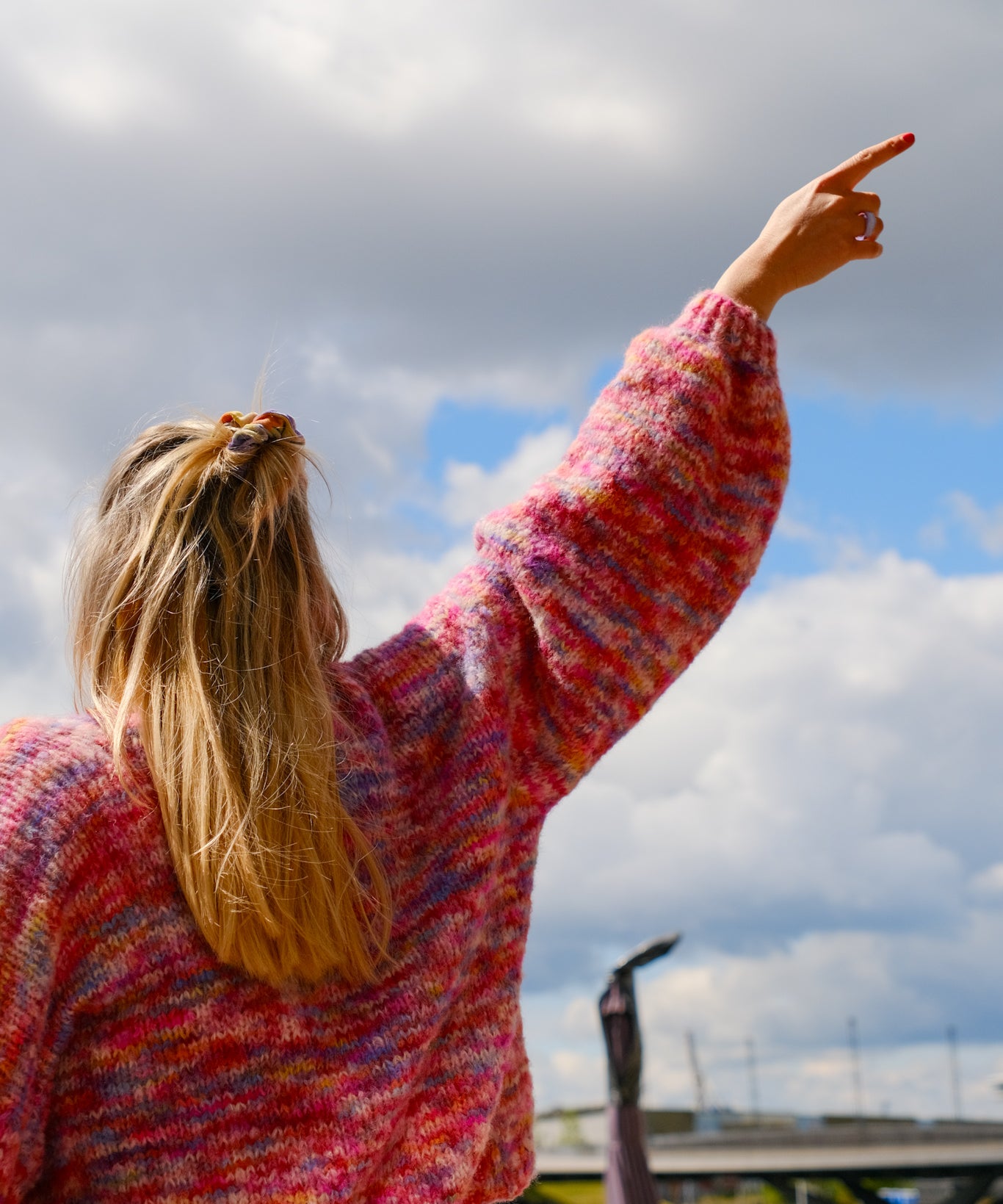 Alpaka Oversize Cardigan – rosa meliert