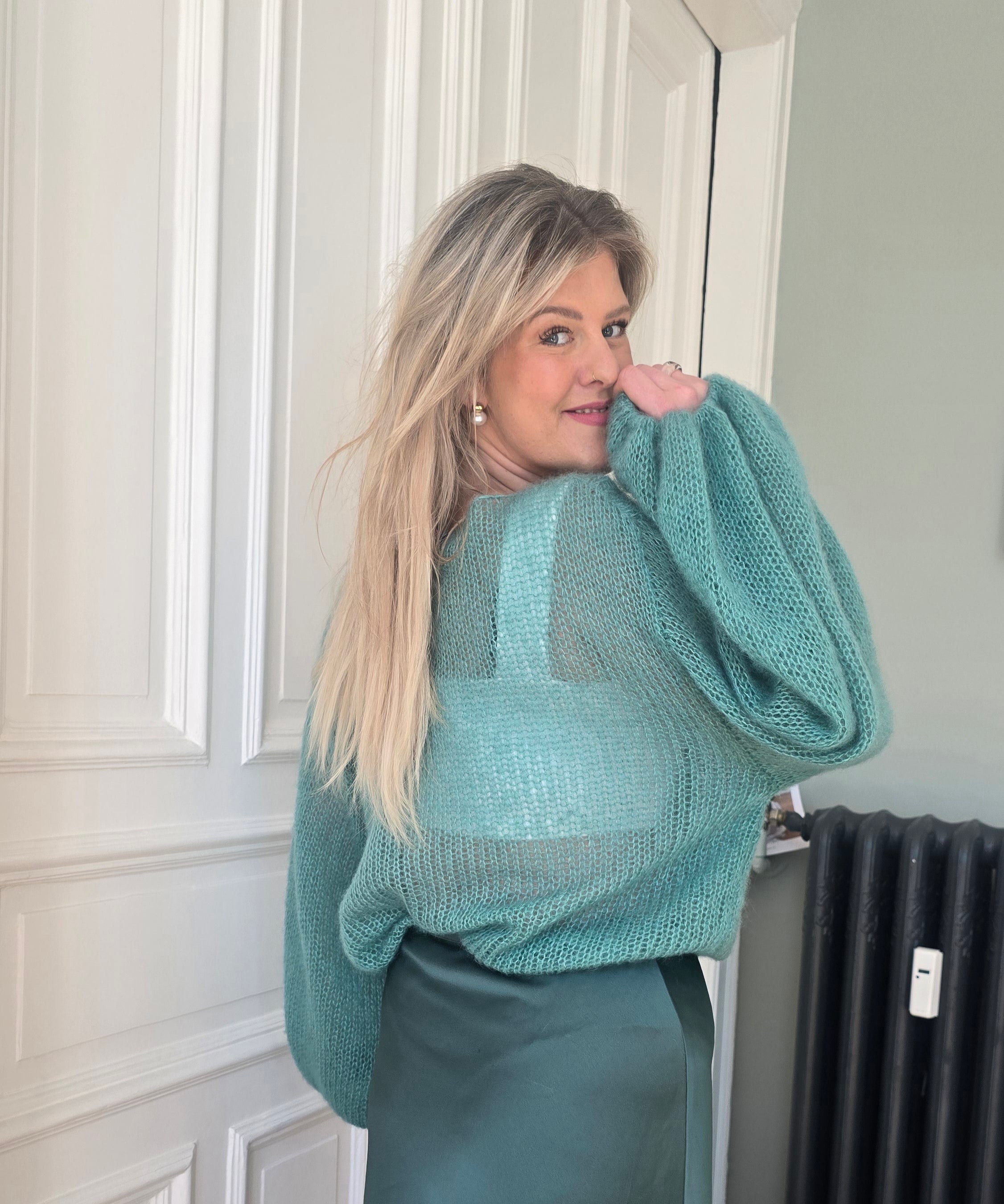 Mohair-Seide Pullover fresh mint