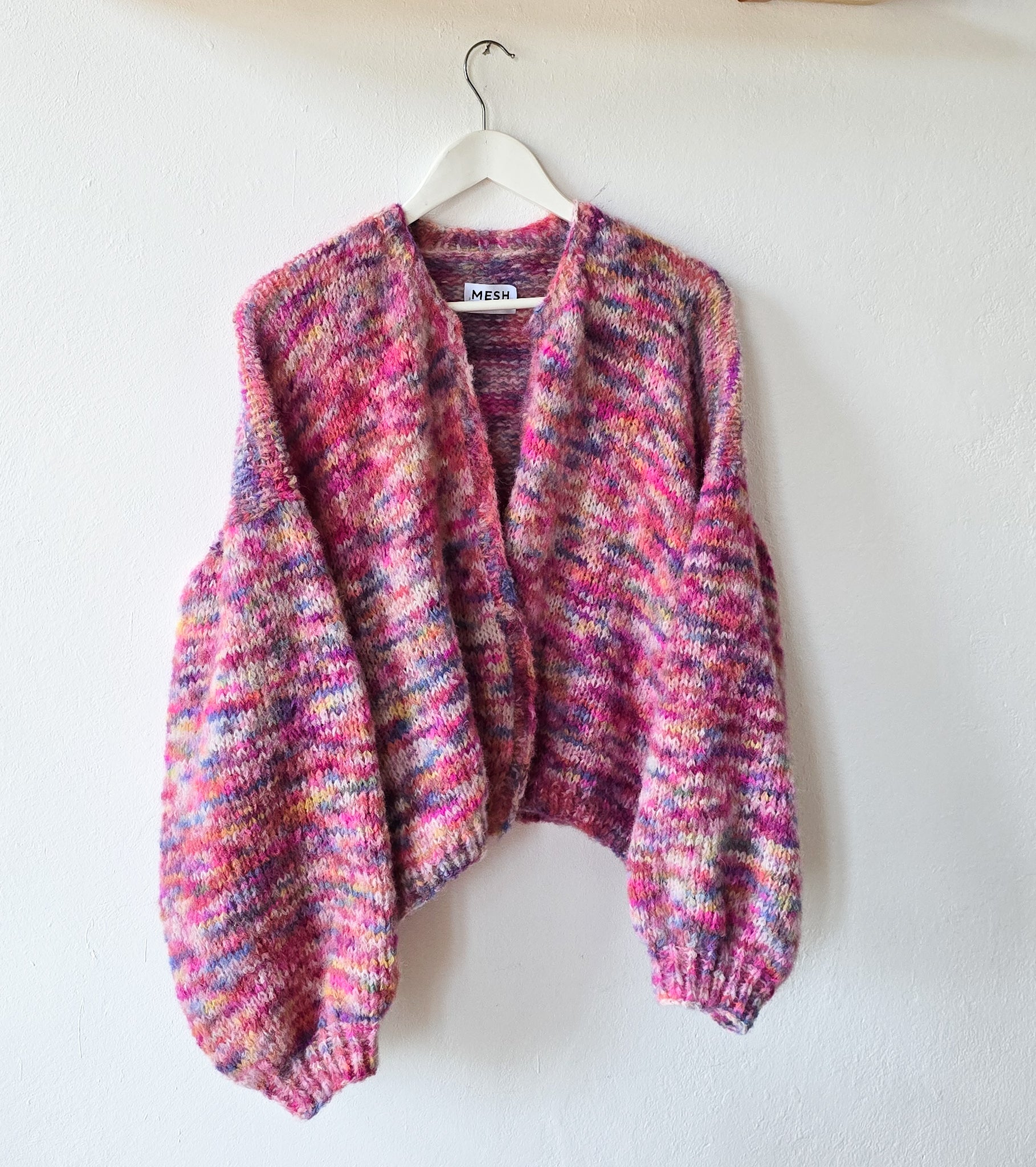 Alpaka Oversize Cardigan – rosa meliert