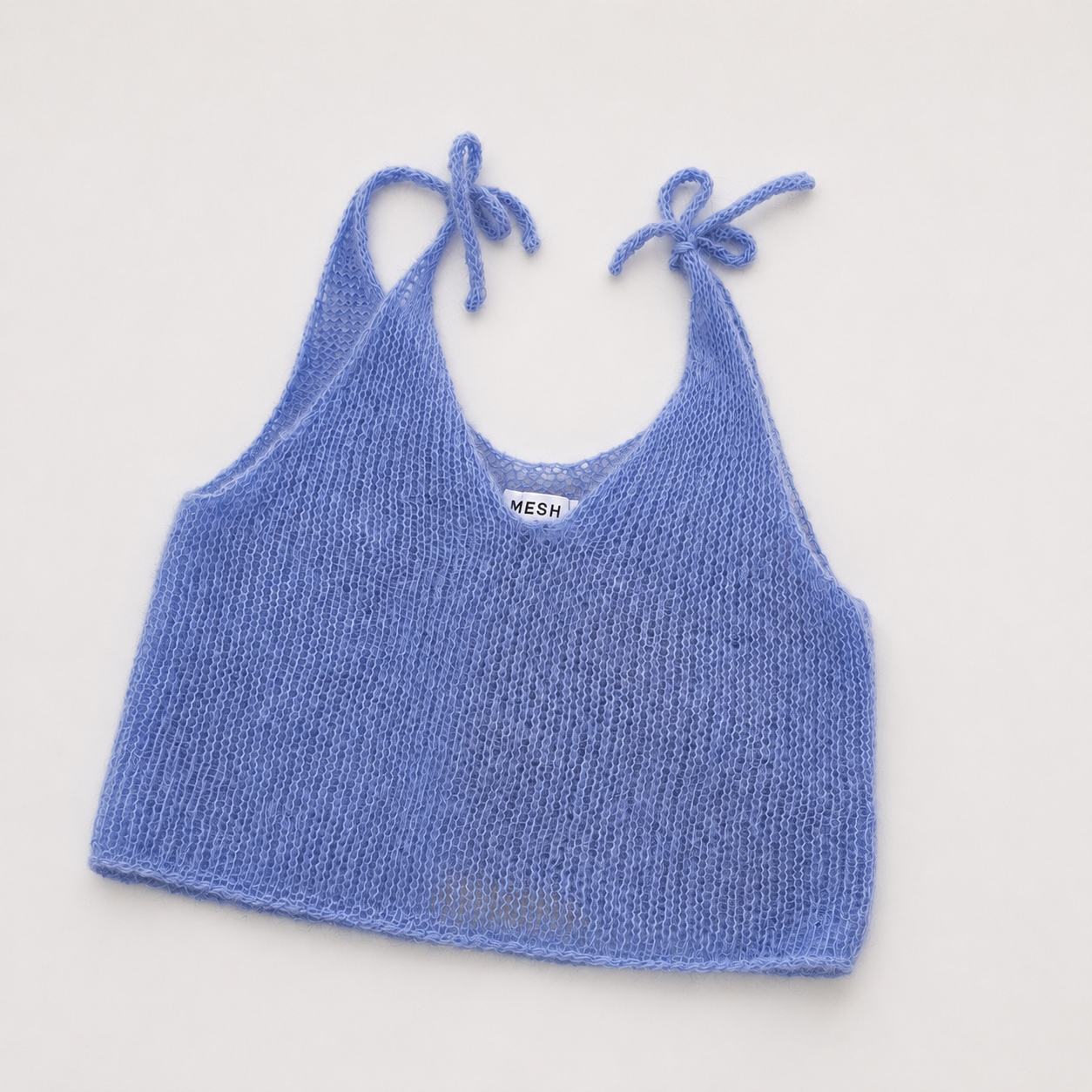 Stricktop mit Schleifen powder blue
