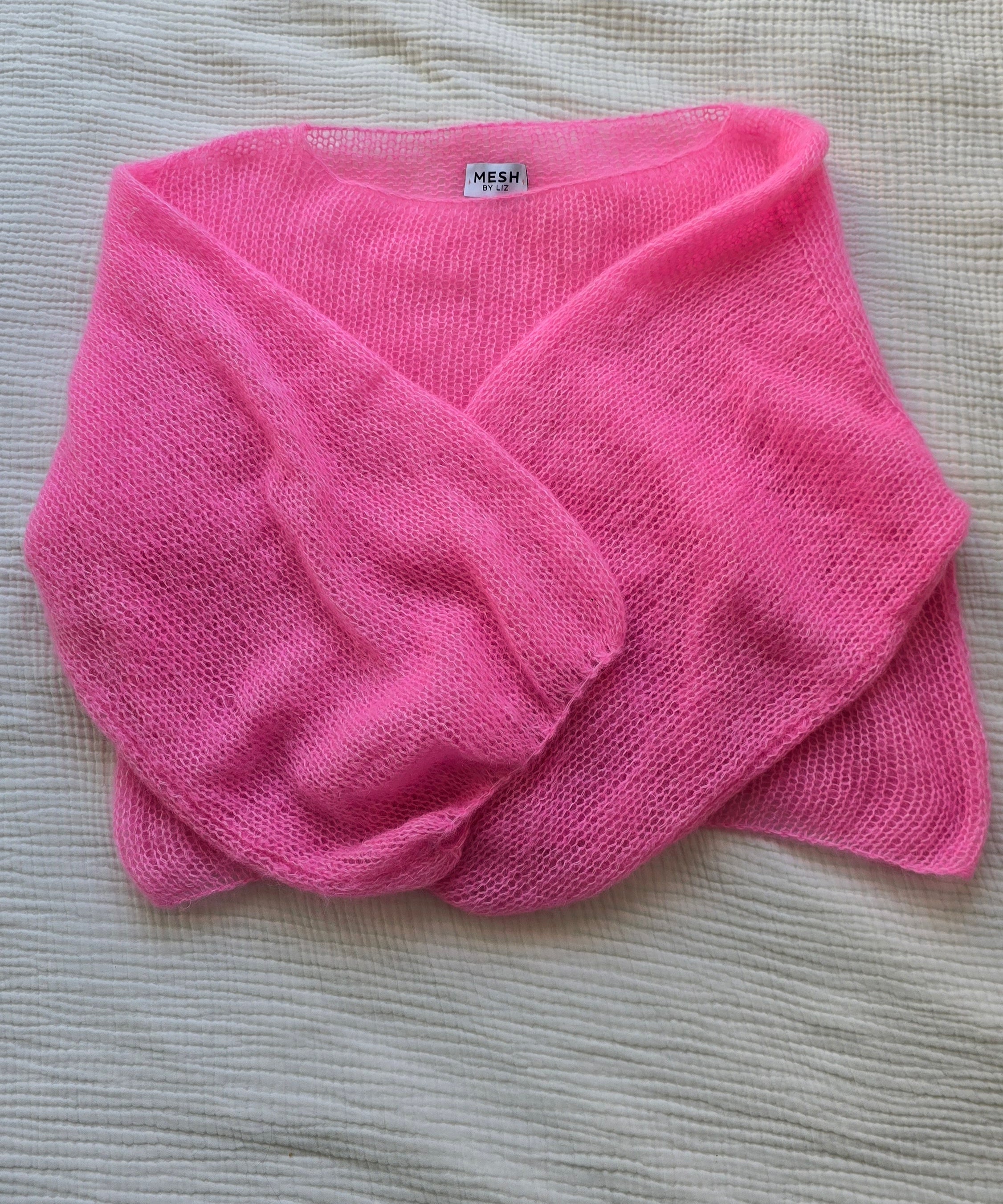 Mohair-Seide Pullover hot pink